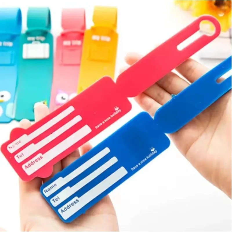 étiquette de bagage en silicone adorable, étiquette de bagage pour carte d'embarquement, accessoires de voyage tendance, étiquette de bagage mignonne pour le vol