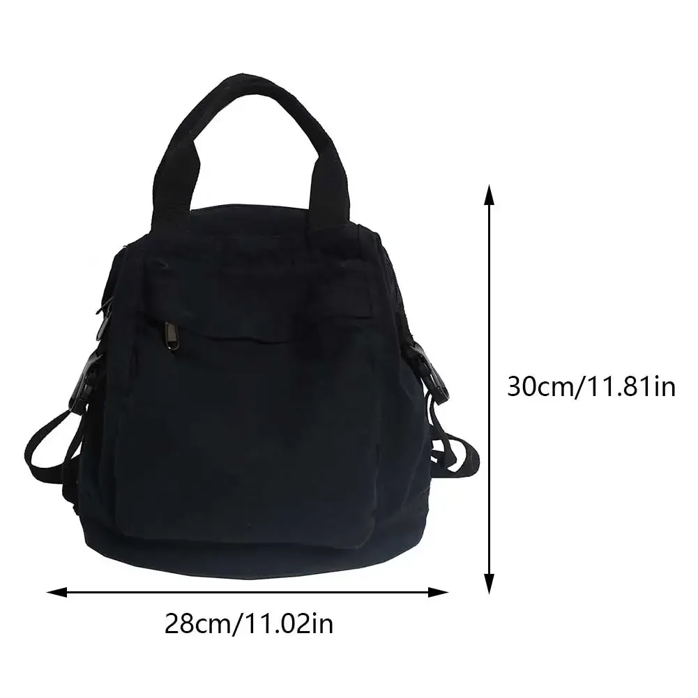sac à dos en toile vintage décontracté, couleur unie, pour étudiants, esthétique hippie y2k, pour femmes et filles