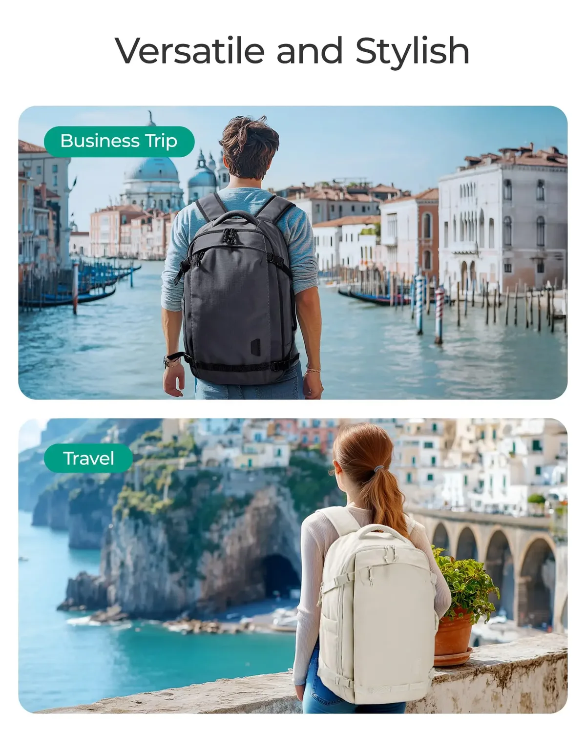 bagsmart sac à dos de voyage pour femmes 30l sac de voyage tsa approuvé au vol sac à dos de bagage résistant à l'eau sac à dos pour hommes