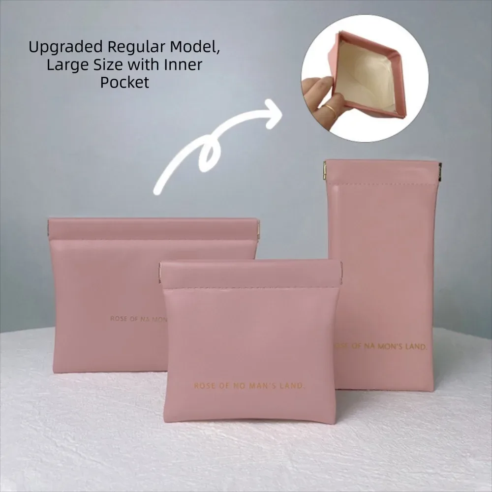 sac à maquillage tendance avec pochette intérieure, trousse de toilette simple et portable, mini sac à bijoux en pu pour femmes et filles
