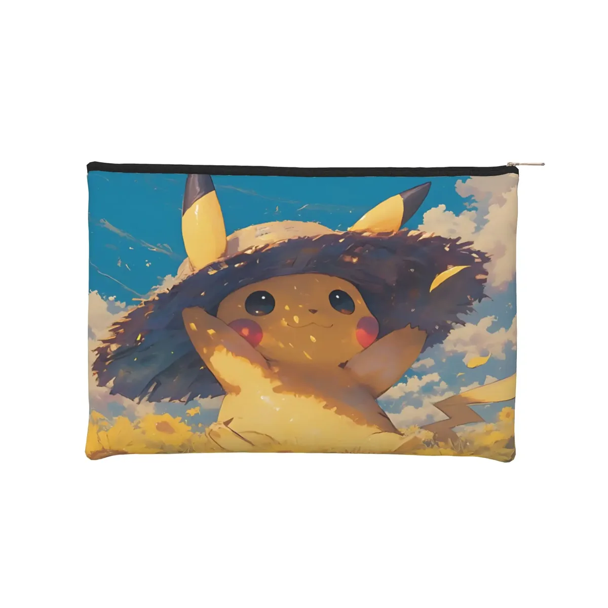 sac pliable mignon sur le thème pokémon, sac de maquillage, trousse de toilette avec fermeture éclair, pochette cosmétique de voyage