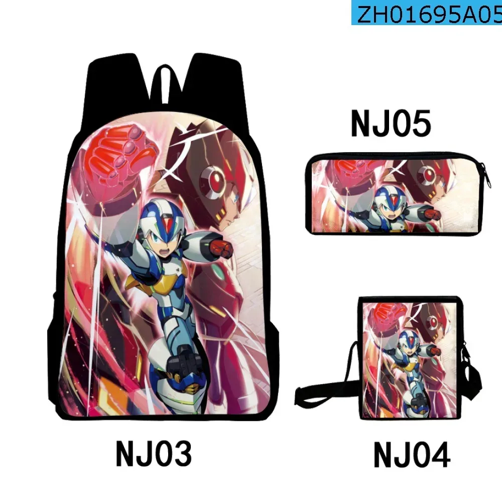 mode nouveauté cool rockman impression 3d 3 pièces/ensemble sacs d'école pour élèves sac à dos pour ordinateur portable sac à dos sac à bandoulière incliné trousse à crayons