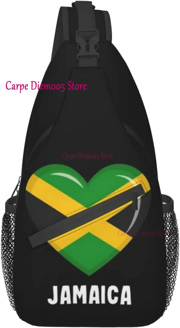 sac à dos à bandoulière drapeau de la jamaïque pour hommes et femmes, sac de sport durable pour le cyclisme, les voyages, la randonnée, le jour