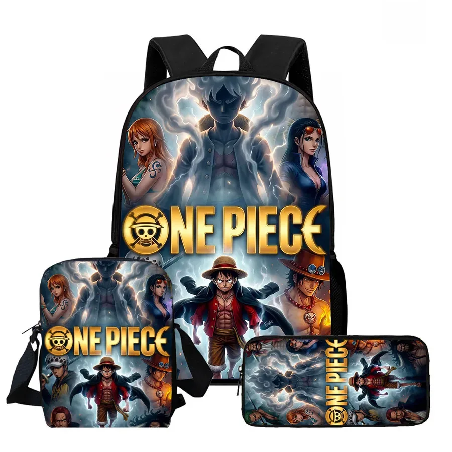 ensemble de 3 sacs à dos scolaires légers one piece avec sac bandoulière et trousse à crayons, sac à dos unisexe pour garçons et filles de 6 à 10 ans