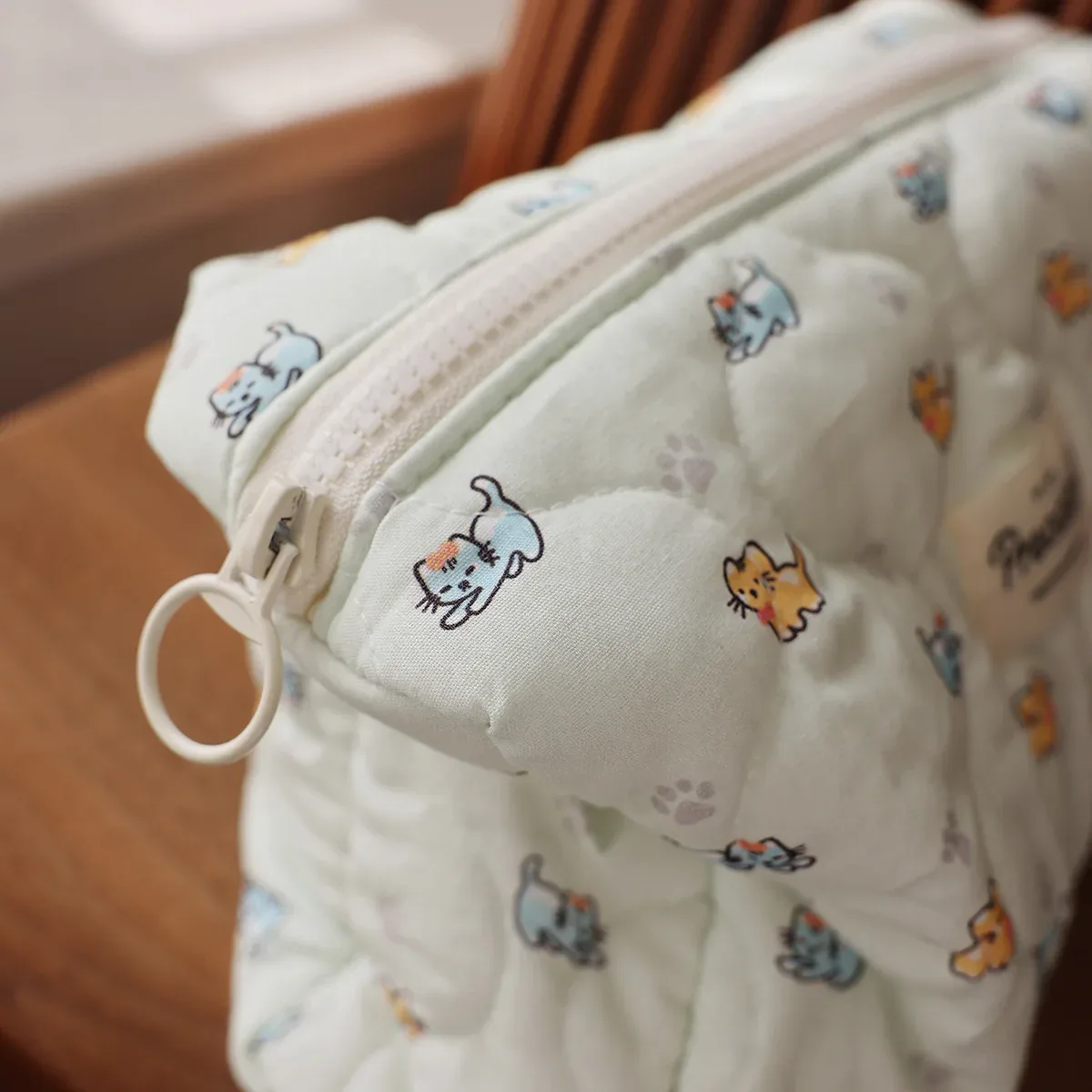 sac de rangement multi-modèles frais imprimé chat mignon, sac à cosmétiques, serviette hygiénique, sac physiologique, petit sac de maquillage portable pour filles