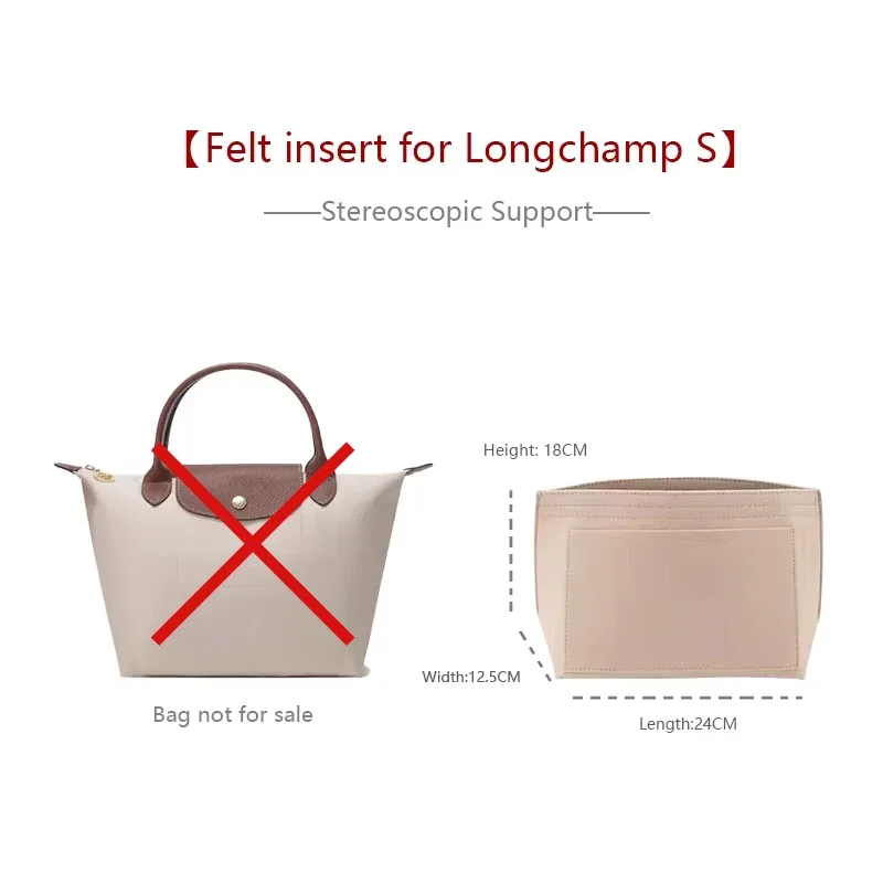 insert organisateur de sac pour longchamp mini dupont, sac en papier, rangement léger, support de sac étanche, accessoire