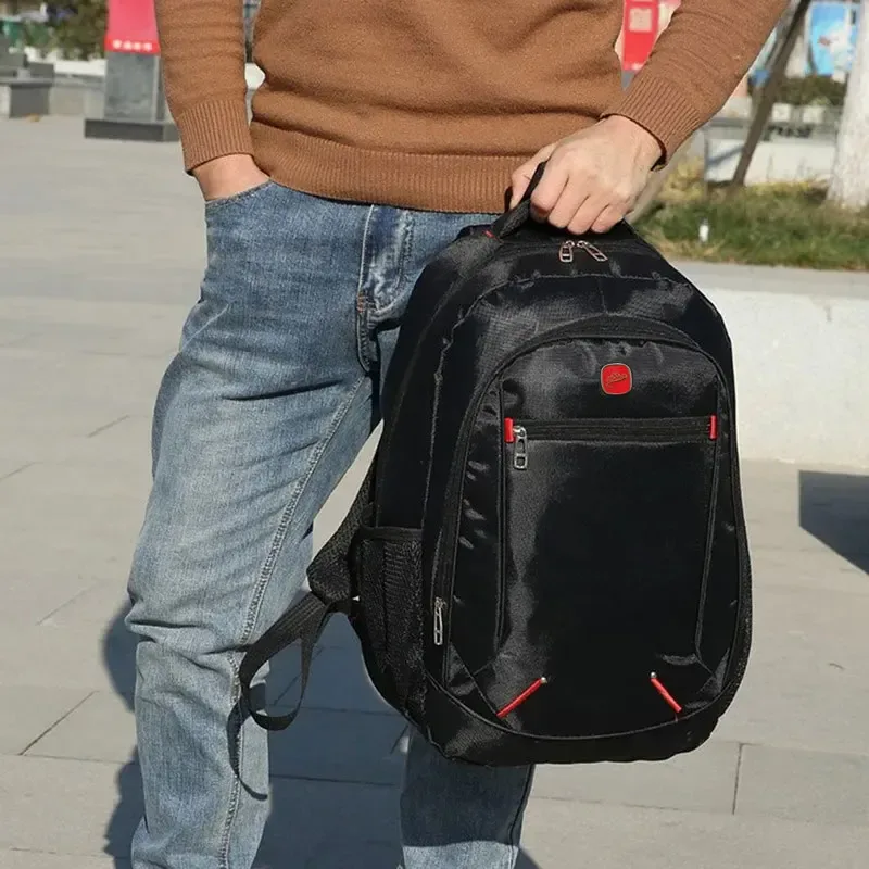 sac d'école pour étudiants de grande capacité, sac à dos décontracté de couleur unie, matériel oxford pour hommes, nouveau sac à dos multifonctionnel simple