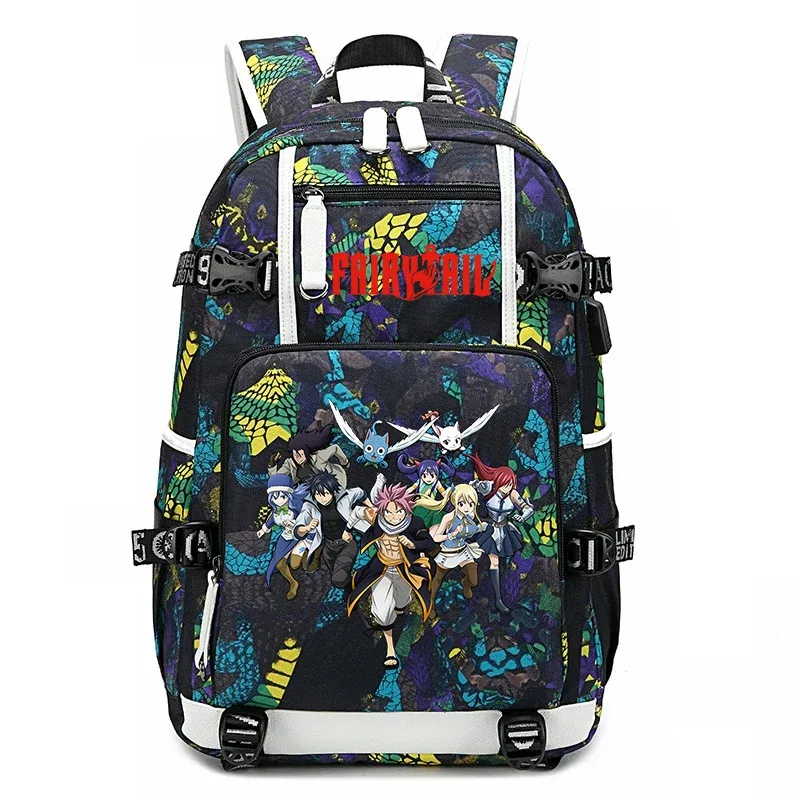 sac à dos d'école imprimé fairy tail anime, grande capacité, sac à livres pour adolescents et enfants, sac à dos de voyage décontracté