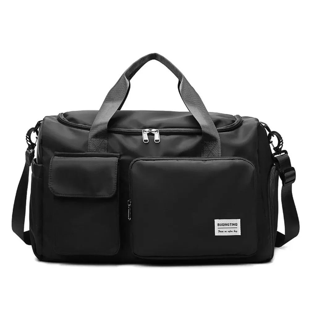 sac de voyage oxford robuste et pliable en nylon avec compartiment à chaussures, couleur unie, grande capacité, sac à main pour affaires
