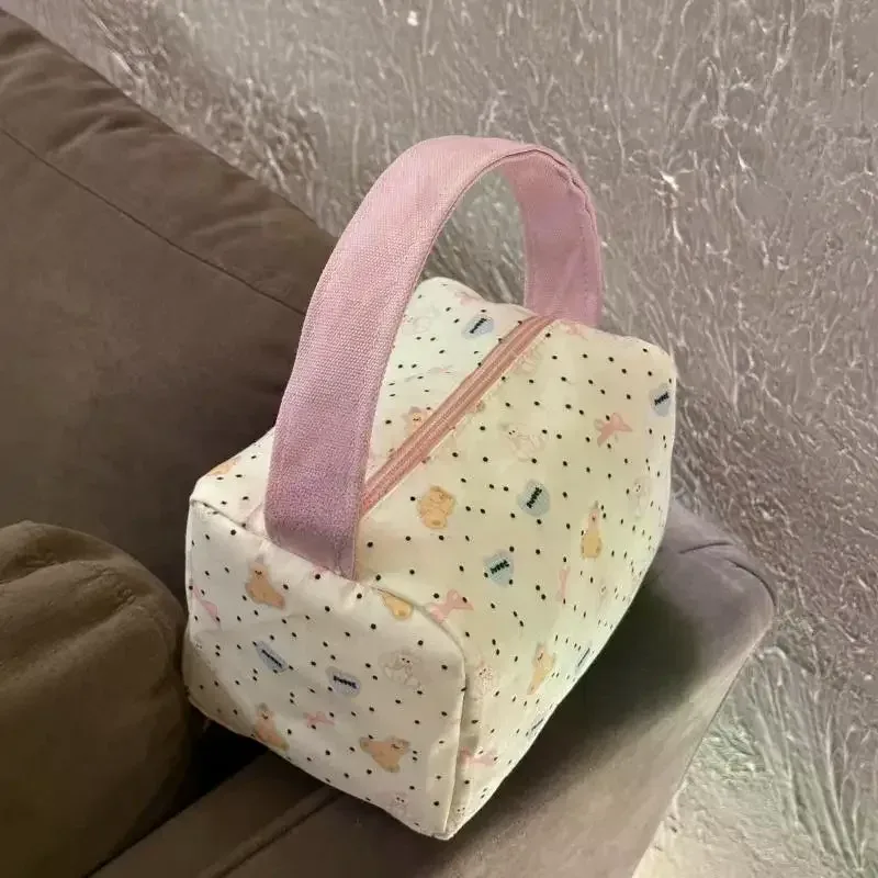 sac fourre-tout ours mignon de dessin animé grande capacité, trousse de maquillage, sac de rangement pour les déplacements et les voyages, organisateur de toilette, cadeaux