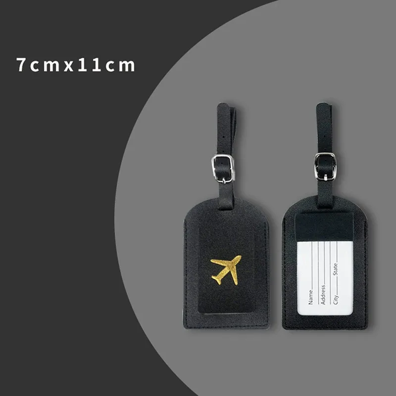étiquette de bagage en cuir pu, 1 pièce, étiquettes d'identification de nom, étiquette d'identification de valise de voyage, étiquette de sac d'embarquement, accessoires de voyage