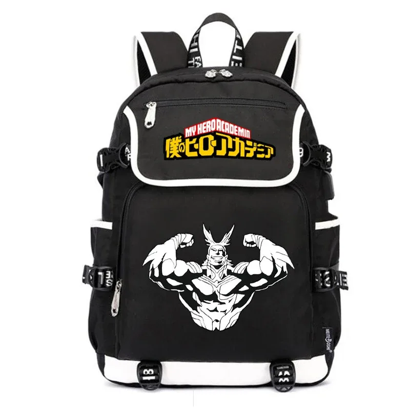 grand sac d'école anime pour femmes, sac à dos bakugou katsuki, sac à dos pour ordinateur portable avec chargeur usb, sac à dos de voyage oxford
