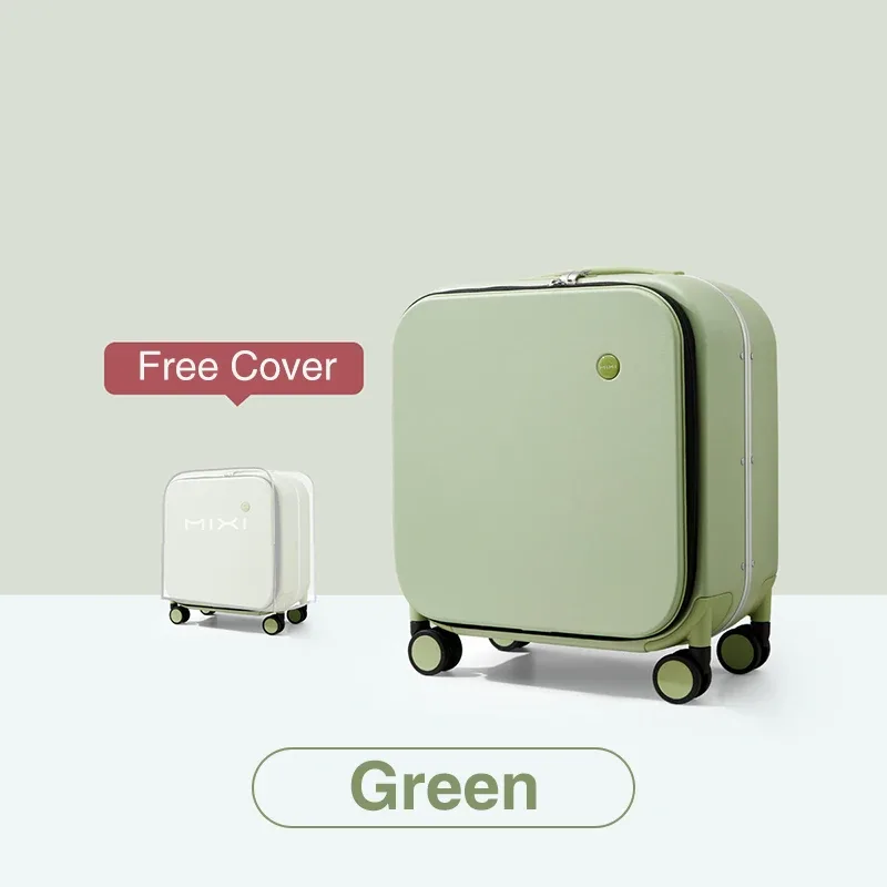 mixi nouveau design brevet valise à main femmes 18 pouces bagage roulant hommes polycarbonate cadre en aluminium élégant noble