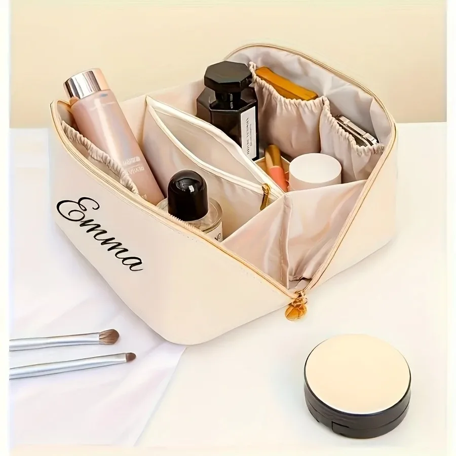 sac de rangement pour maquillage personnalisé pour femmes, pochette de voyage portable pour divers cadeaux de festival et de remise de diplôme