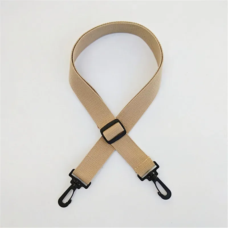 sangle de sac en toile de coton de couleur pure, 3.8cm, sangle de sac, ceinture, crochet en plastique noir réglable, fermoir, accessoires de sac à bandoulière, bricolage