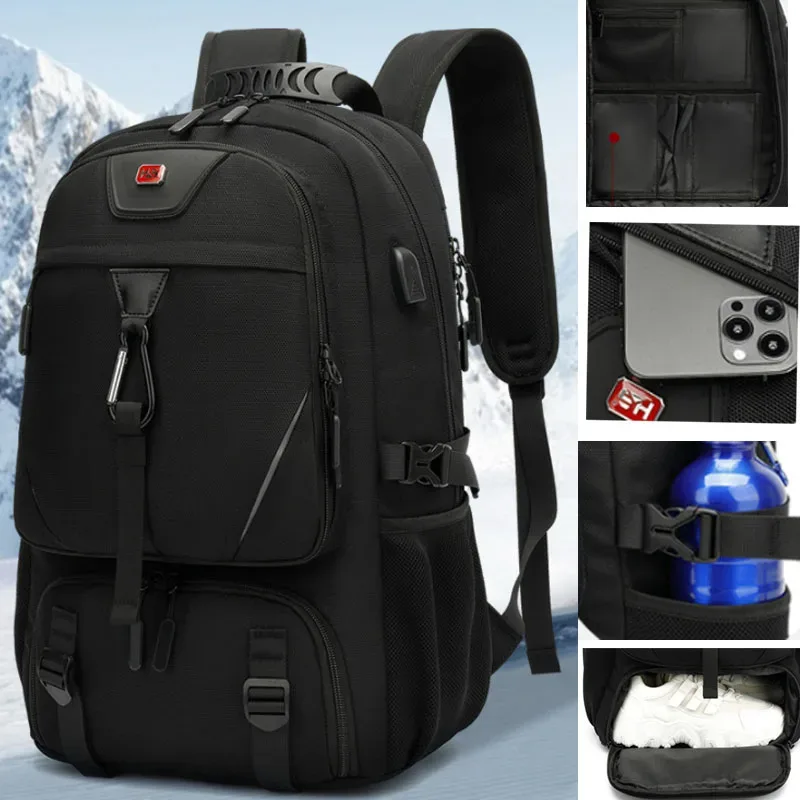 Sac à dos de voyage USB grande capacité pour homme, sac à dos de sport, sac à dos de trekking, sac à dos de randonnée, sac à dos de camping pour homme, unisexe, 50 L, 60 L, 80L
