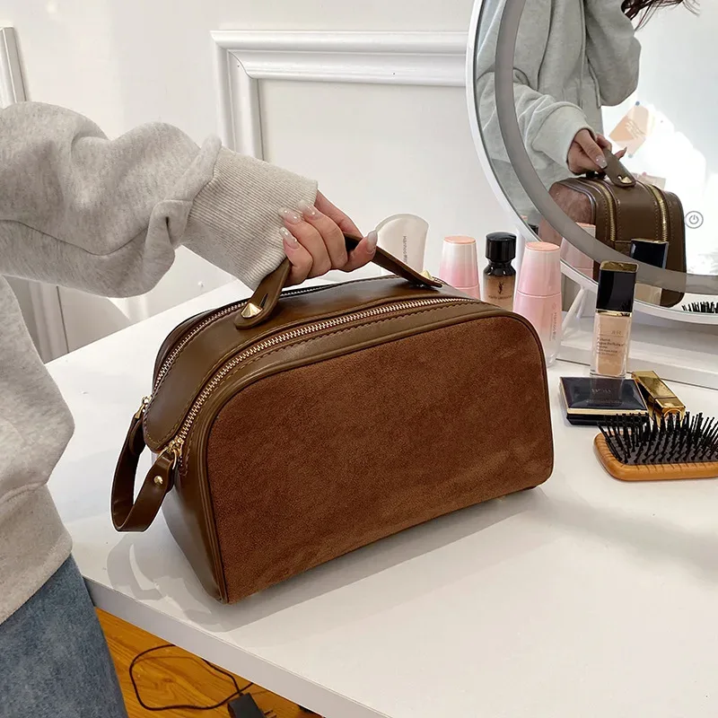sac de rangement portable pour cosmétiques, trousse de toilette, étuis de maquillage pour femmes, sac de voyage conviviale ré, grande capacité, document solide, haute beauté