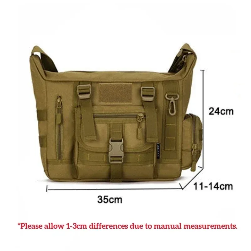 sac à bandoulière militaire tactique étanche multi-poches, sac à bandoulière pour ordinateur portable, sac messager molle pour documents a4, fourre-tout de voyage
