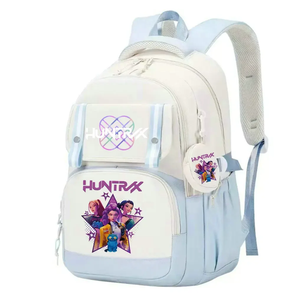 sac d'école kpop demon hunters pour enfants, grande capacité, sac à dos d'étudiant de haute qualité, imprimé avec des personnages de dessins animés mignons, sac à dos de voyage