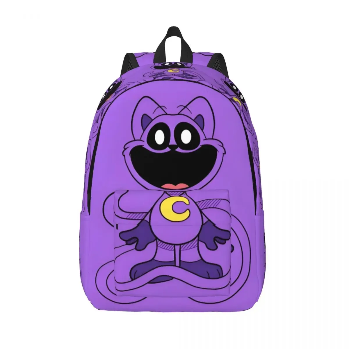 sac à dos en toile personnalisé avec impression 3d de créatures souriantes pour garçons et filles, sacs de voyage pour collège et école, sac à livres pour ordinateur portable de 15 pouces