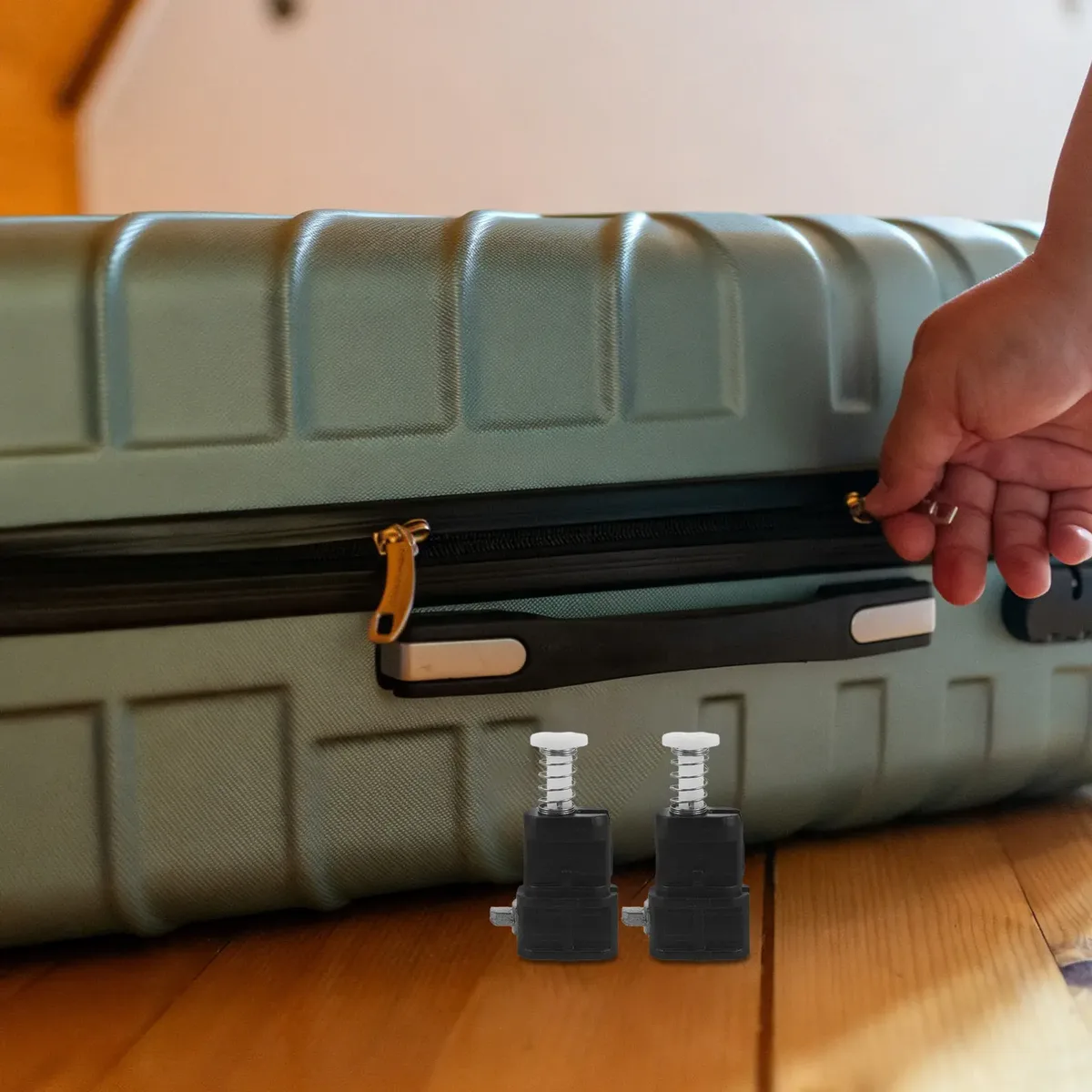 2 pièces de rechange pour poignée de bagage, clips de poignée télescopique professionnels, verrouillage par bouton-poussoir, remplacement pour tige télescopique de valise