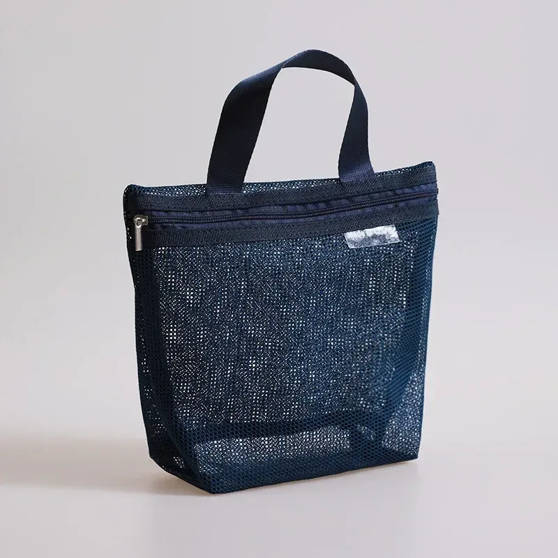 trousse de toilette transparente en maille, organiseur de voyage portable grande capacité, pochette de rangement respirante pour produits de soin