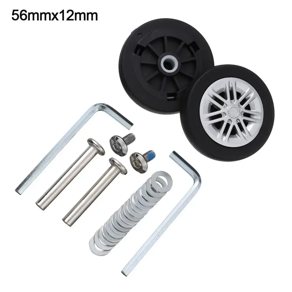 kit de réparation d'essieux silencieux durables avec vis, roues de bagage de voyage, pièces de valise, essieux de 40mm, 43mm, 54mm, 60mm, 64mm, 70mm