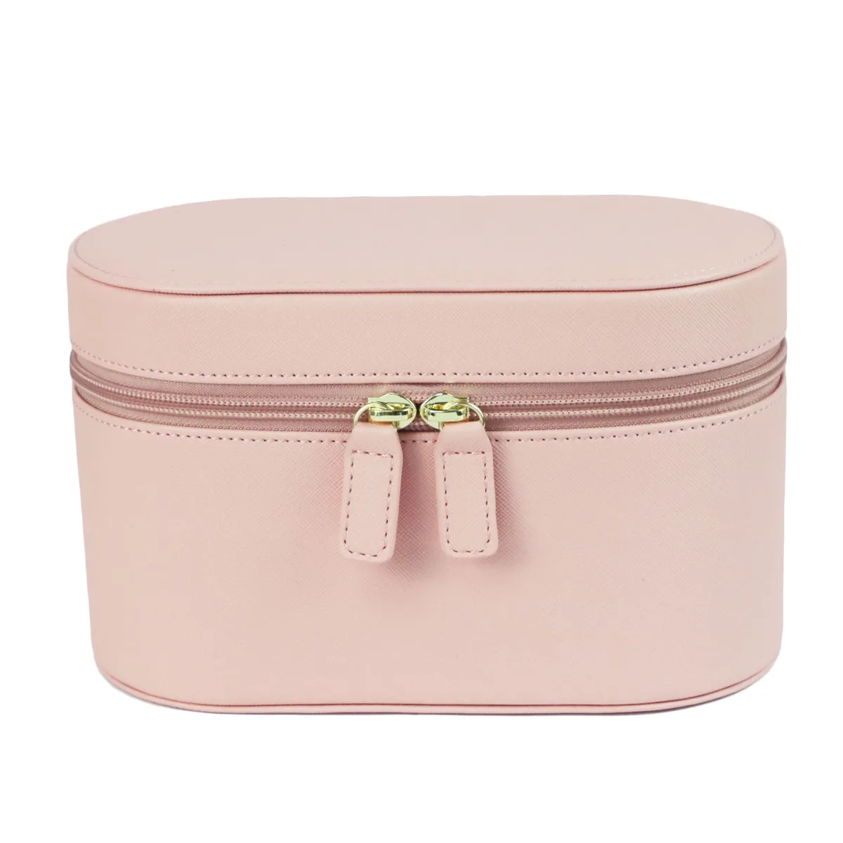 trousse de toilette de voyage en cuir fendu saffiano avec nom personnalisable pour dames, trousse d'évaluation