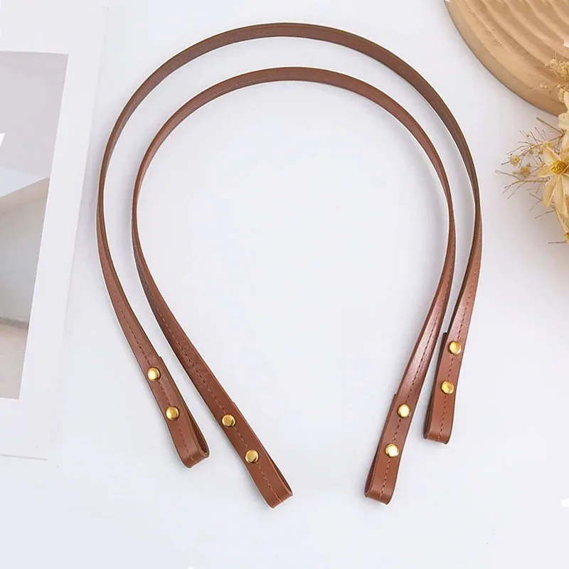 2 ensembles de sangles de sac faites à la main en cuir pu, poignées de remplacement pour sacs tissés à la mode, accessoires de bricolage, sangles fourre-tout pour sac à main à bandoulière