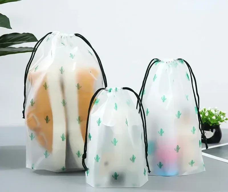 trousse de toilette portable étanche de voyage, 1 pièce, trousse de toilette transparente à cordon de serrage, sac à cosmétiques pour fille, trousse de maquillage transparente, organisateur