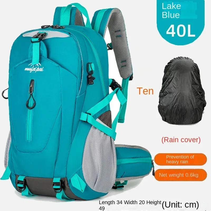 extra large taille 40l sports de plein air alpinisme sac hommes et femmes couple sac à dos décontracté hydrofuge double sacs à bandoulière