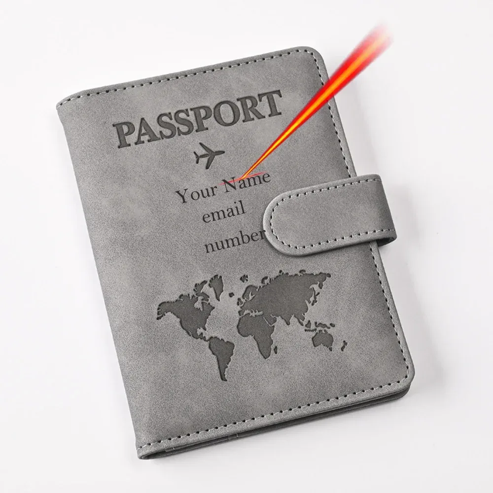 protège-passeport personnalisé avec nom pour couples, étui en cuir pu pour passeport, cartes d'identité et bancaires, accessoires de voyage, porte-passeport sur mesure, cadeau de voyage, organiseur de documents