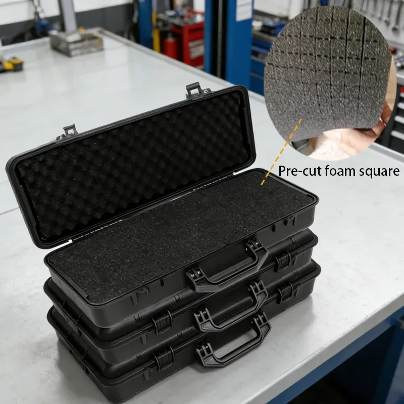 boîte à outils de sécurité, boîte à outils étanche et résistante aux chocs, étui à outils scellé, valise résistante aux chocs avec éponge