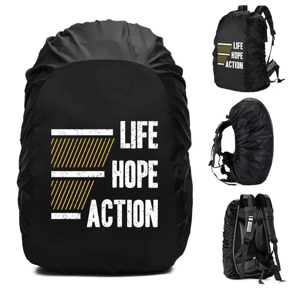 housse de pluie pour sac à dos, 20-70l, pour camping en plein air, randonnée, alpinisme, anti-poussière, imperméable, motif de phrase