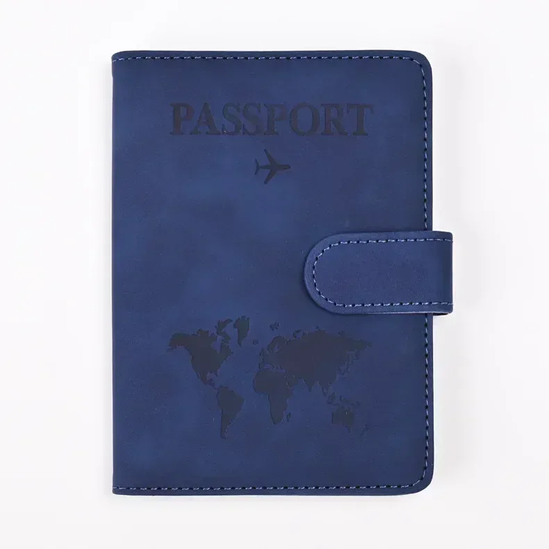 porte-passeport de voyage en cuir pu pour hommes et femmes, 10 couleurs, avec porte-cartes de crédit et étui de protection pour billets.