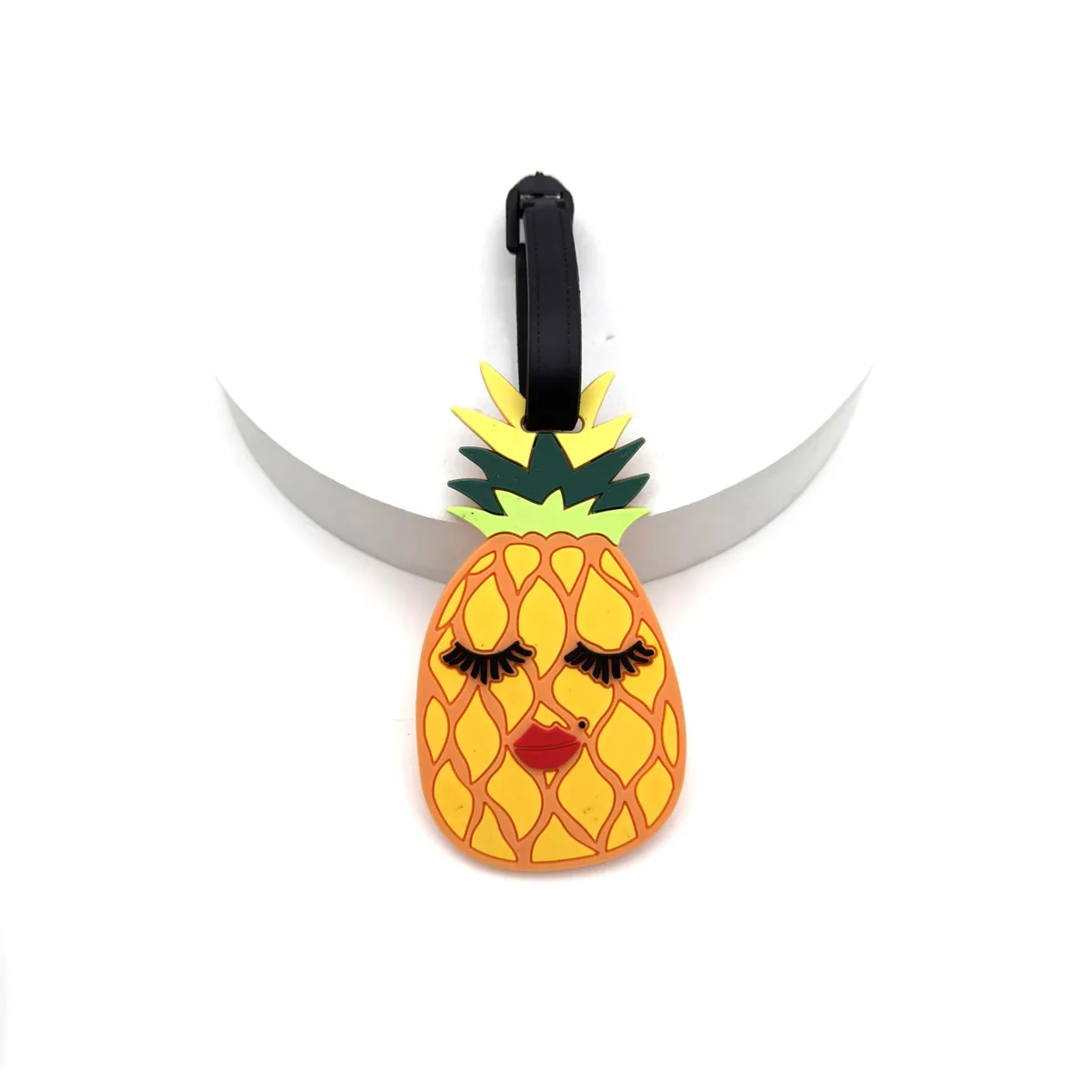 étiquette de valise ananas mignonne, accessoires de voyage, étiquette de bagage en gel de silice, support d'identification de valise, étiquette d'embarquement, 1 pièce/2 pièces/6 pièces