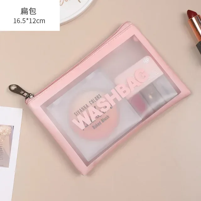 sacs à main de rangement de maquillage anti-poussière de grande capacité, sacs de voyage transparents en pvc à la mode, sac cosmétique portable étanche