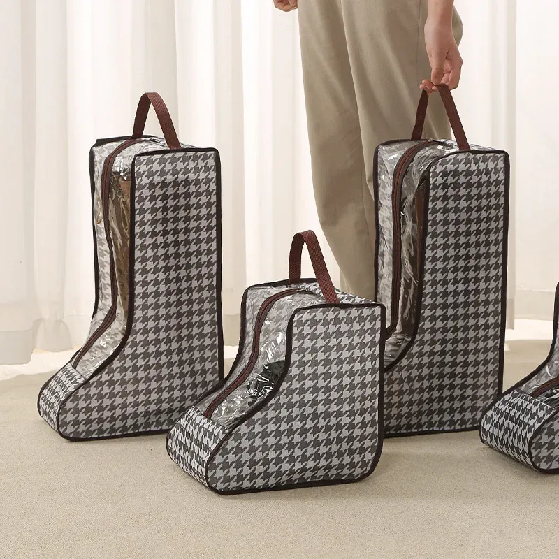 sacs de rangement pour bottes hautes avec fenêtre transparente en pvc, organisateur respirant et anti-poussière, empêche la déformation des bottes hautes pour femmes dans le placard