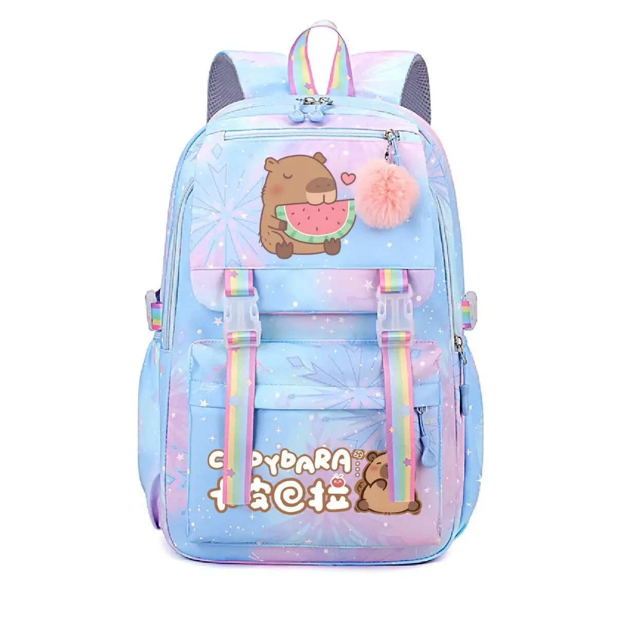 mignon capybara & pastèque imprimer cartables dessin animé capybara enfants sac à dos filles garçons adolescent école sac à dos sacs de voyage