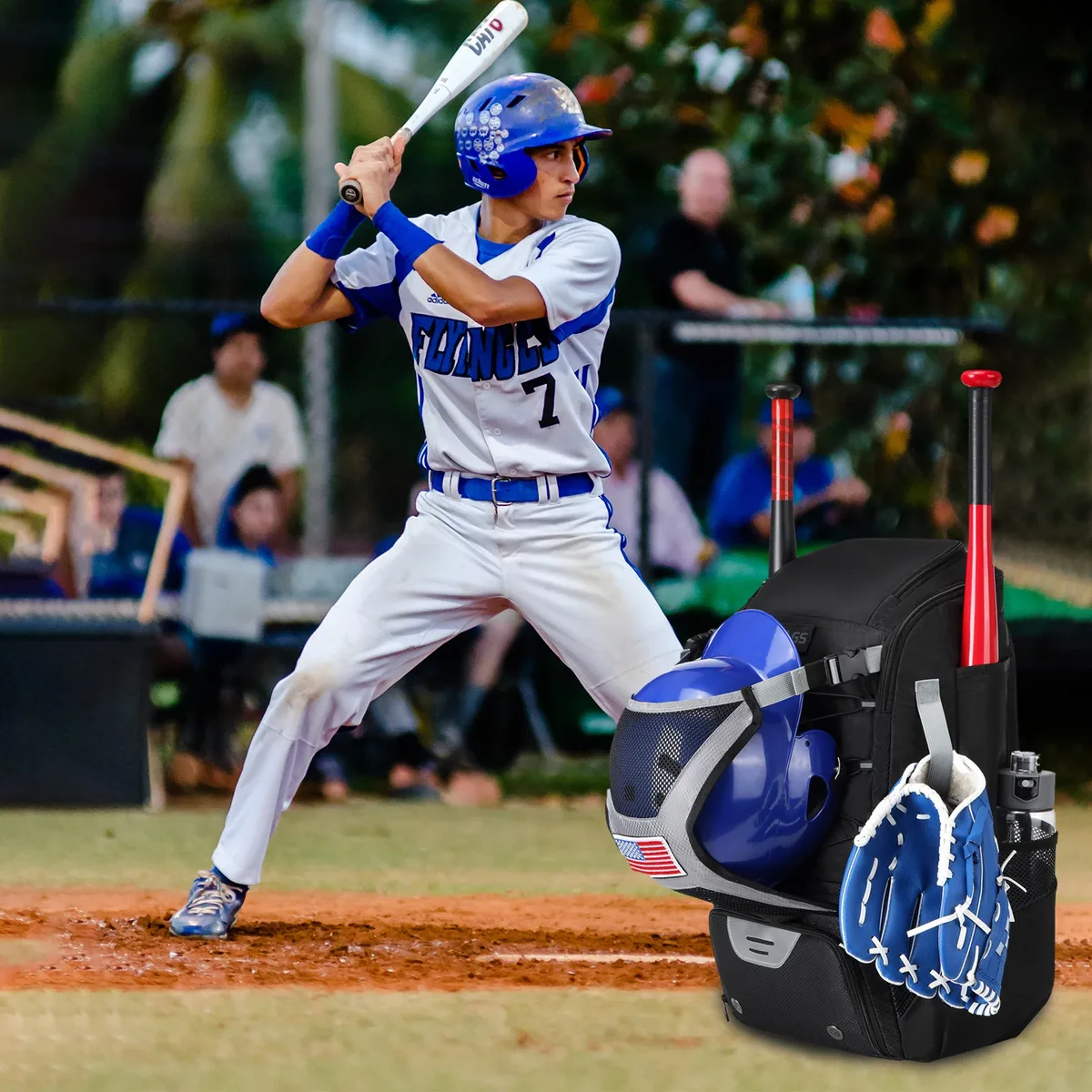 sac à dos d'équipement de softball pour les jeunes, sac de baseball avec compartiment à chaussures, grande capacité, sport