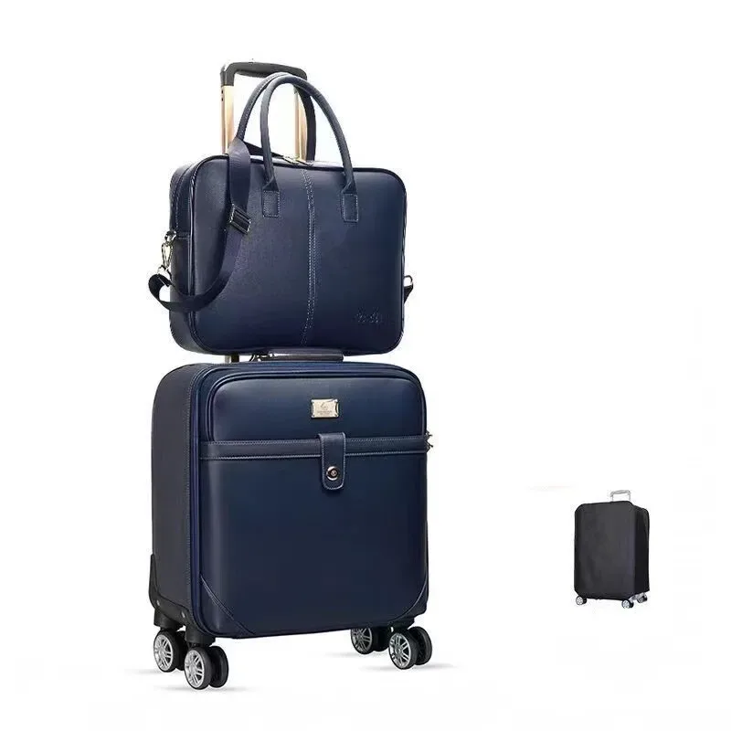  étui pour sac à dos en cuir pu, étui pour ordinateur portable de voyage d'affaires avec roues universelles, bagage à roulettes multifonctionnel