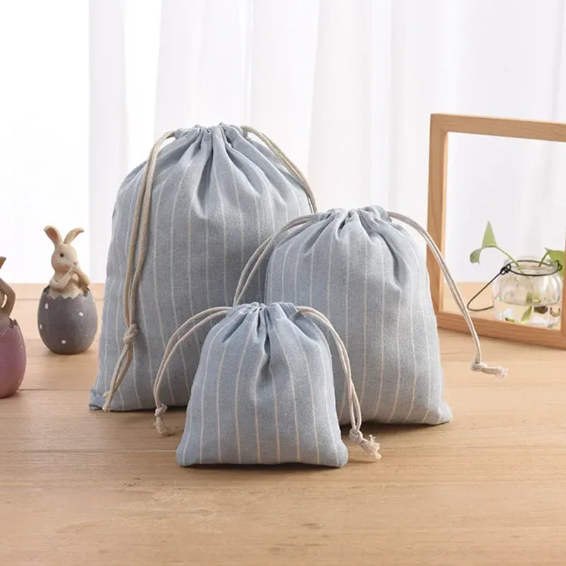 sacs à cordon en coton pour mariage, cadeau de noël, paquet de bricolage, petites pochettes unies, sacs de rangement anti-poussière pour la maison