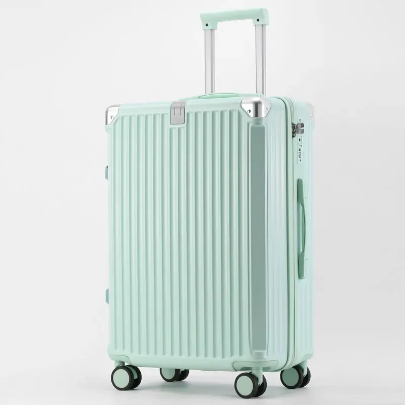 valise abs + pc à fermeture éclair, bagage multifonctionnel de grande capacité, étui de voyage avec crochet porte-gobelet, roue rotative 20", 24", 28"