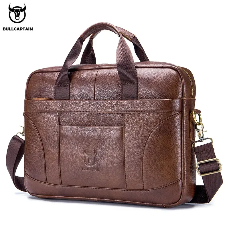 bullcaptain porte-documents pour hommes sacs d'affaires pour hommes peuvent être utilisés pour ordinateur portable de 14 pouces sac à bandoulière en cuir sac à main de bureau