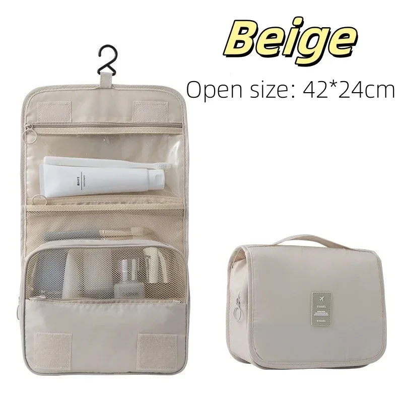trousse de toilette de voyage imperméable de haute qualité pour femmes, organisateur de maquillage avec crochet de salle de bain, pochette de lavage et sac de rangement pour maquillage