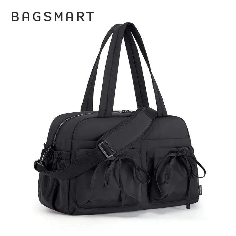 bagsmart boston bag pour femme, sac polochon avec poche humide, sac à bandoulière étanche pour week-end de plage, sacs à main essentiels de voyage