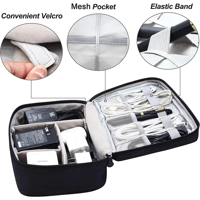 sac de rangement numérique portable, gadget usb, câble étanche, évaluateurs, revieélectroniques, accessoires, pack numérique, fournitures