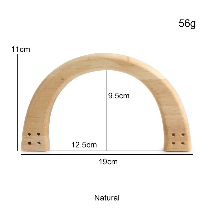 2 poignées de sac fourre-tout en bois en forme de u, crochetées à la main, avec cadre décoratif remplaçable, pour la fabrication de portefeuilles diy