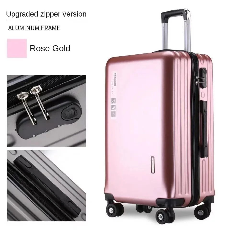valise à main avec cadre en aluminium, 20 22 24 28 pouces, bagage roulant, cabine de voyage, boîtier de chariot, sac de voyage, verrouillage par mot de passe, fermeture éclair