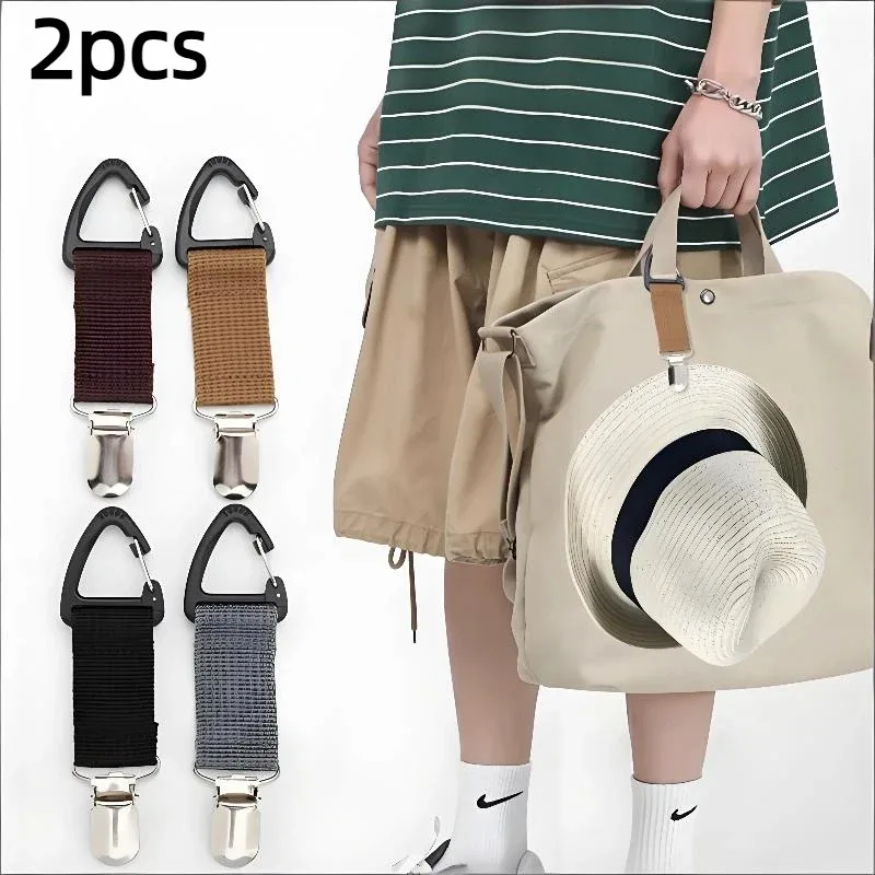 Clip de Chapeau Portable Multi-Usages, Support de Chapeau de Paille de Voyage, Clip de Sac, Organisateur de Gants pour Camping et Accessoires d'Équipement Extérieur
